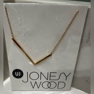 Jonesy Wood Large Initial Necklace L Gold Tone New